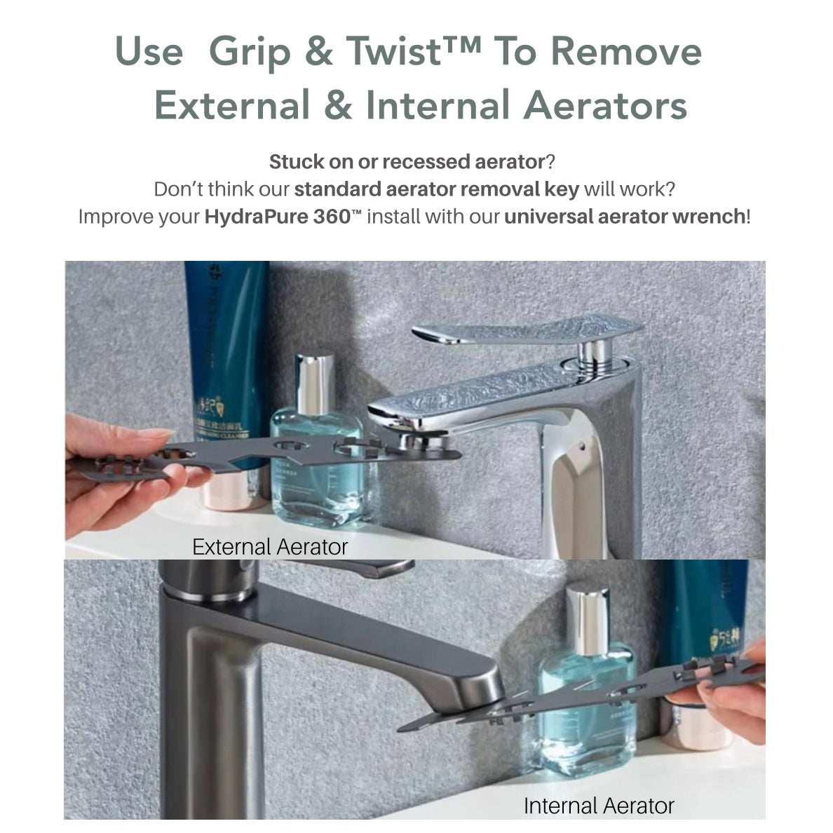 Grip & Twist™ Universal Aerator Removal Wrench