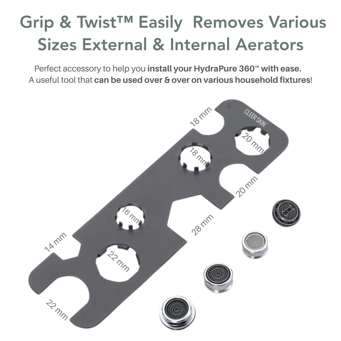 Grip & Twist™ Universal Aerator Removal Wrench